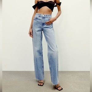 Zara high rise wide leg jean